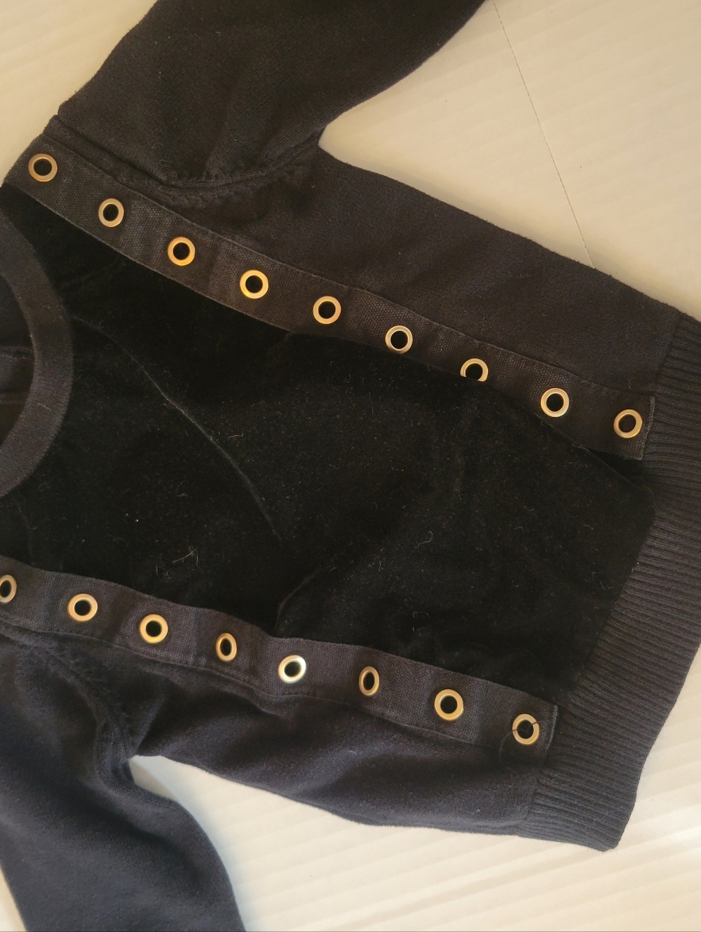 Black Eyelet Accent Sweater